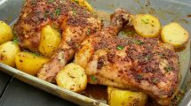 pollo asado con mostaza