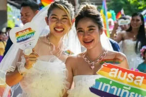 Parejas LGBTQ+ celebran matrimonios históricos en Tailandia tras aprobarse la ley de igualdad