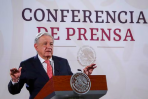 Andrés Manuel López Obrador, presidente de México, encabezó la conferencia matutina desde Palacio Nacional. (Galo Cañas Rodríguez)