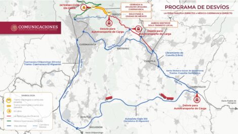 Autopista en dirección Tepoztlán-Cuernavaca, entronque a Cuautla, tendrá cierre total de este lunes