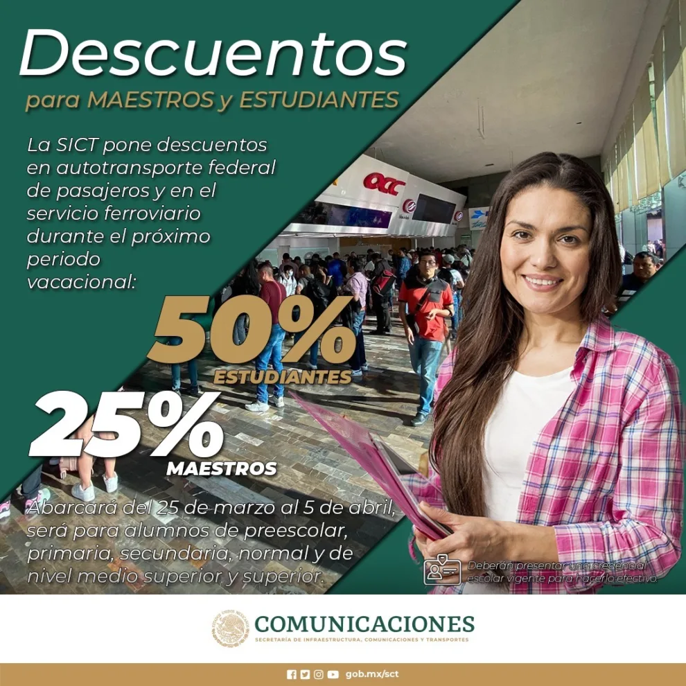 Están vigentes descuentos en Autotransporte y Servicio Ferroviario en este periodo vacacional 1 Foto 2 55