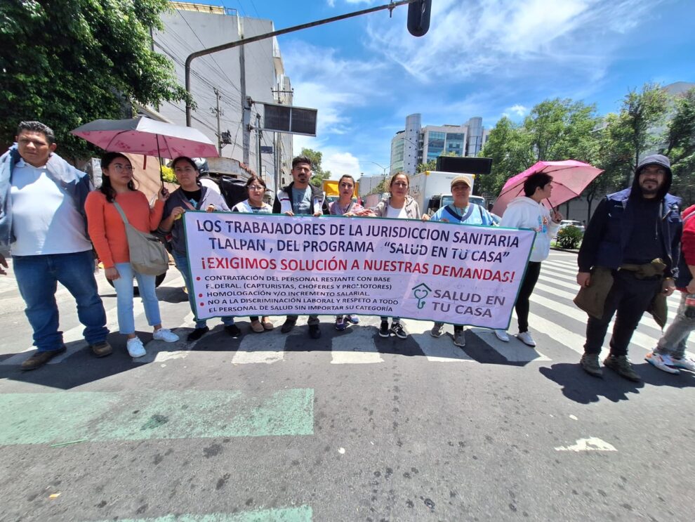 Bloqueo en Barranca del Muerto y Periférico: exigen respeto a prestaciones del IMSS Bienestar
