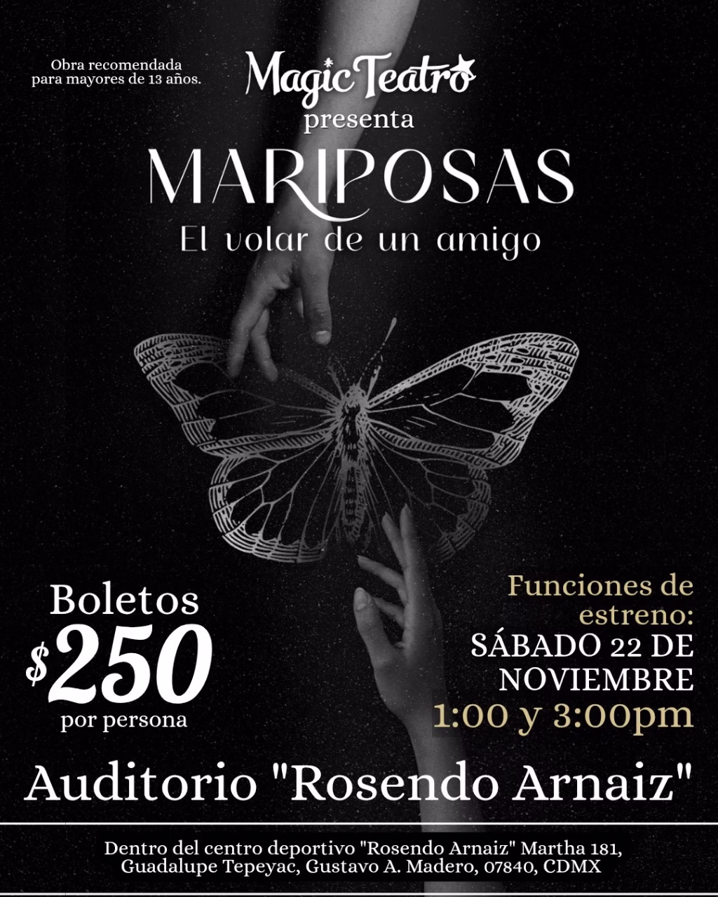 Destino y amistad a prueba: la obra que narra la importancia de un buen vínculo 1 Magic Teatro estrena "Mariposas"