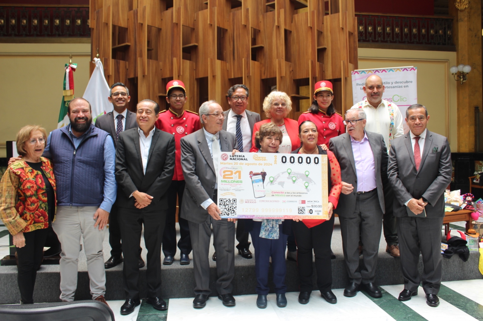 Lotería Nacional y Correos Clic presentan nuevo billete conmemorativo