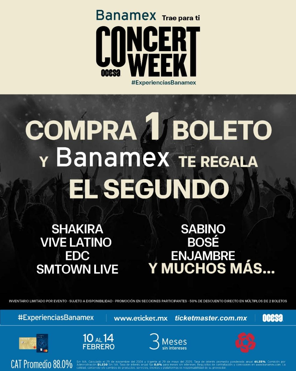 OCESA CONCERT WEEK regresa con la mejor promoción del año para los amantes de la música 1 OCESA CONCERT WEEK regresa con la mejor promoción del año para los amantes de la música