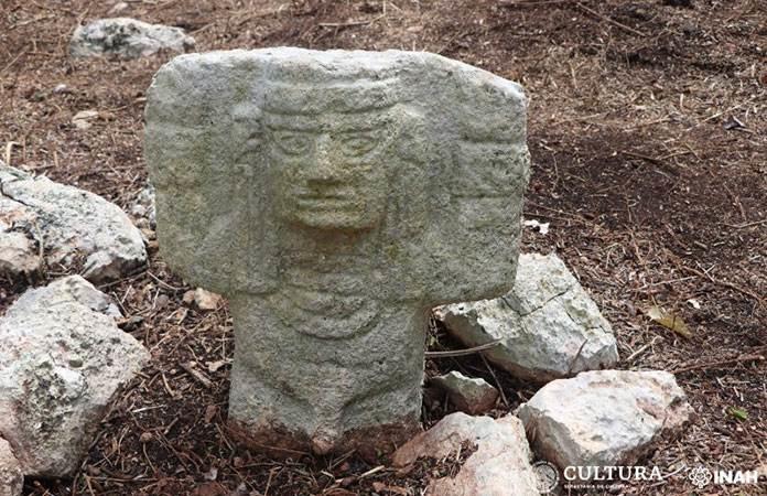 Hallazgo histórico: descubren escultura de Atlante en el camino a Chichén Viejo 1 foto1 1 focus 0 0 696 423