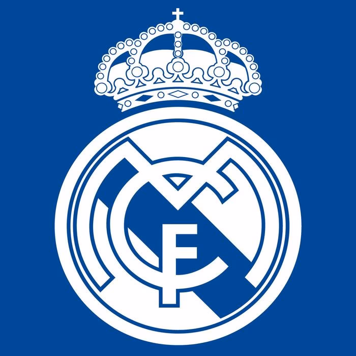 real madrid logo symbol blue and white spanish football illustration of european countries football teams free vector